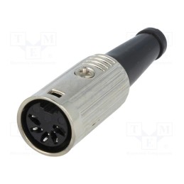 1 pcs x DELTRON - 600-0500 - Plug, DIN, female, PIN: 5, Layout: 180°, straight, for cable, 34V, 2A
