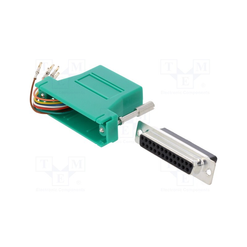 1 pcs x MH CONNECTORS - DA25-SMJ8-G-K - Transition: adapter, D-Sub 25pin female,RJ45 socket, grey