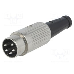 1 pcs x DELTRON - 610-0510 - Plug, DIN, male, PIN: 5, Layout: 240°, straight, for cable, soldering