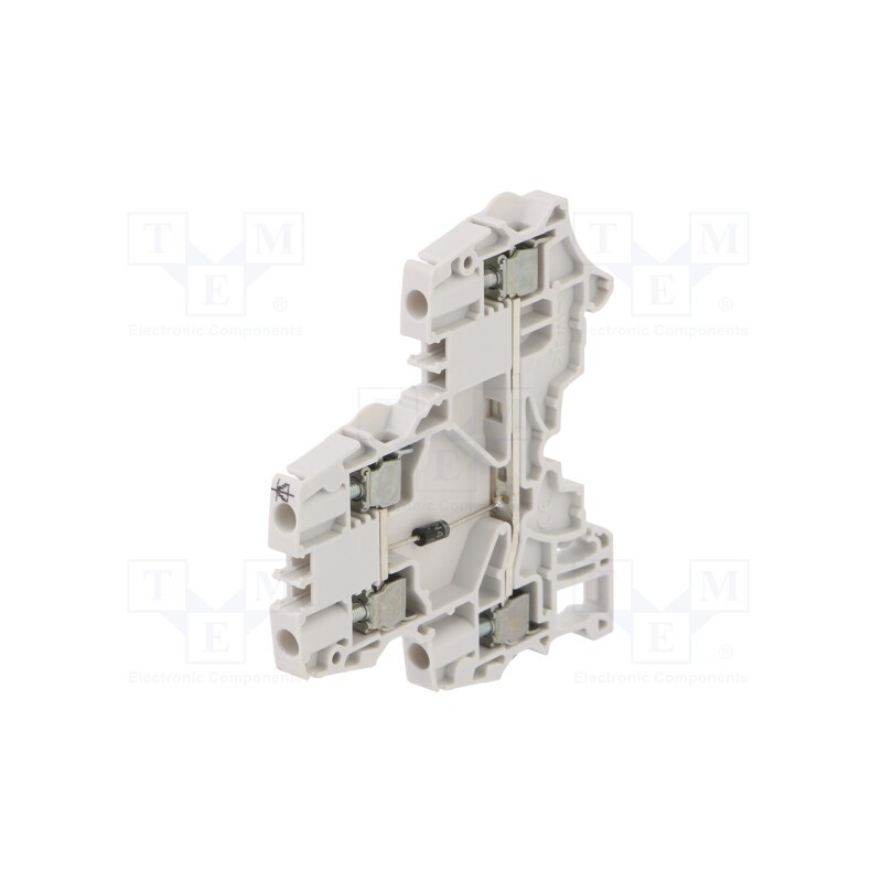 1 pcs x TE Connectivity - 1SNK505214R0000 (ZS4-D-CH-UD) - Splice terminal: rail, 0.2÷4mm2, ways: 2, terminals: 4, grey, SNK