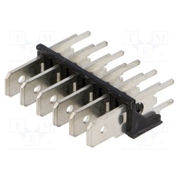 1 pcs x KEYSTONE - 7816 - Terminal: spade terminal strip, 6.3mm, 0.8mm, THT, brass, tinned