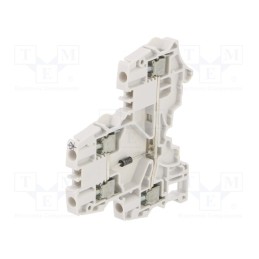 1 pcs x TE Connectivity - 1SNK505215R0000 (ZS4-D-CH-DU) - Splice terminal: rail, 0.2÷4mm2, ways: 2, terminals: 4, grey, SNK