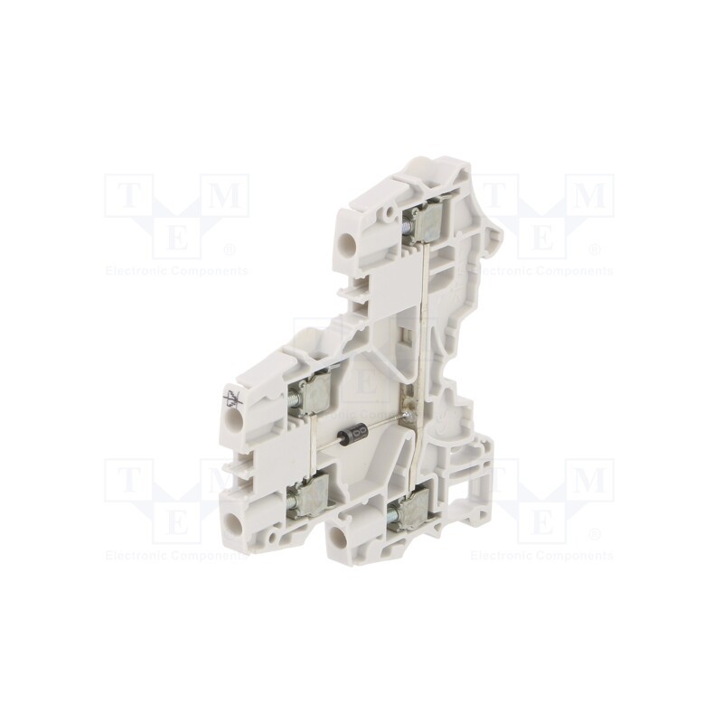 1 pcs x TE Connectivity - 1SNK505215R0000 (ZS4-D-CH-DU) - Splice terminal: rail, 0.2÷4mm2, ways: 2, terminals: 4, grey, SNK