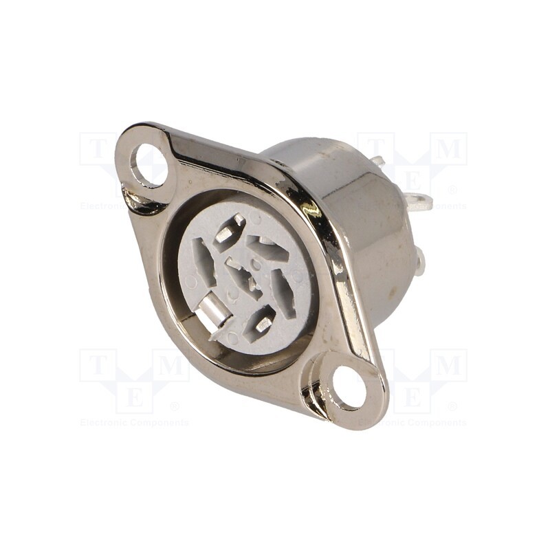 1 pcs x DELTRON - 630-0600 - Socket, DIN, female, PIN: 6, Layout: 240°, soldering, 34V, 2A, 10mΩ