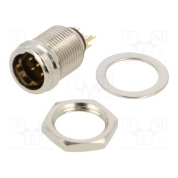 1 pcs x REAN - RT5MP - Socket, XLR mini, male, PIN: 5, for panel mounting,rear side nut