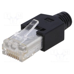 1 pcs x HIROSE - TM11AP-88P(03) - Plug, RJ45, TM11P, PIN: 8, Cat: 3, shielded,with protection, 5mm
