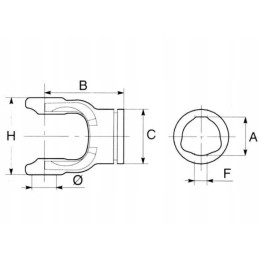 Fork for profiled pipe 43 50x43 5 mm