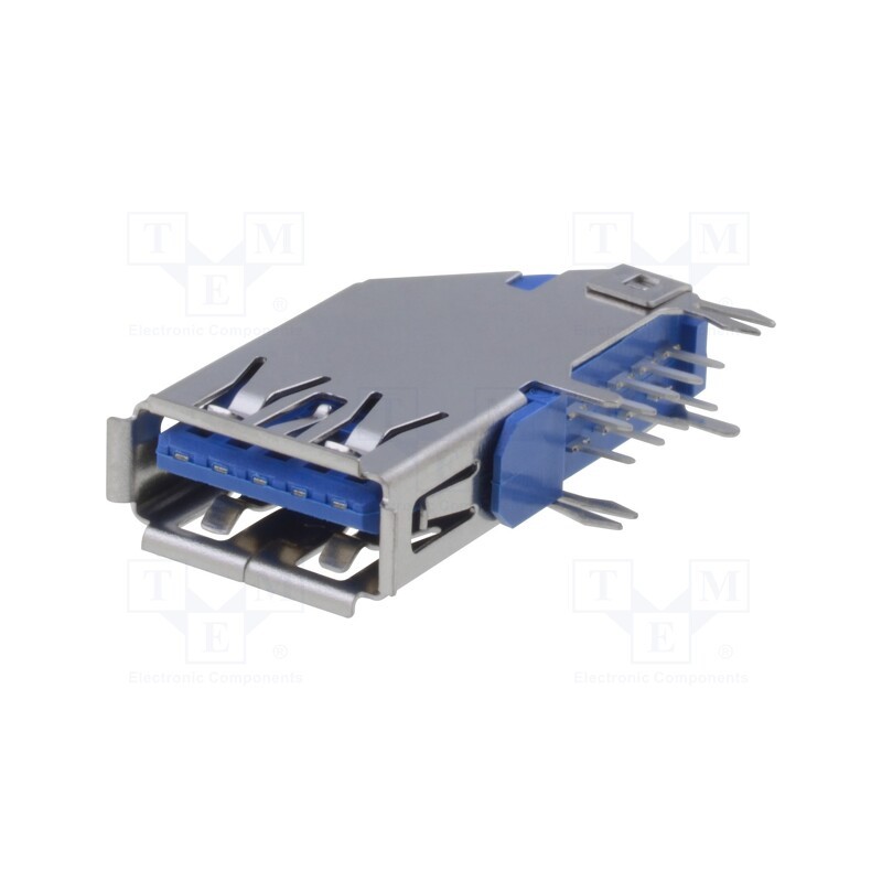 1 pcs x ADAM TECH - USB-A3-S-RU - Socket, USB A, THT, side,angled 90°, USB 3.0, gold-plated