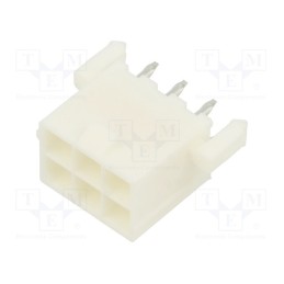 1 pcs x MOLEX - 39289068 - Socket, wire-board, male, Mini-Fit Jr, 4.2mm, PIN: 6, THT, PCB snap