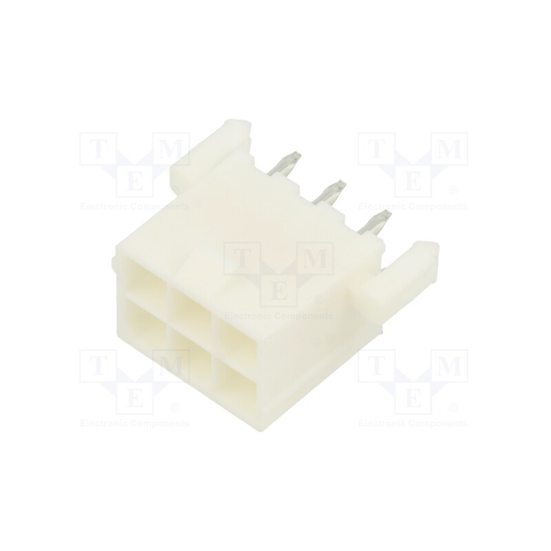 1 pcs x MOLEX - 39289068 - Socket, wire-board, male, Mini-Fit Jr, 4.2mm, PIN: 6, THT, PCB snap