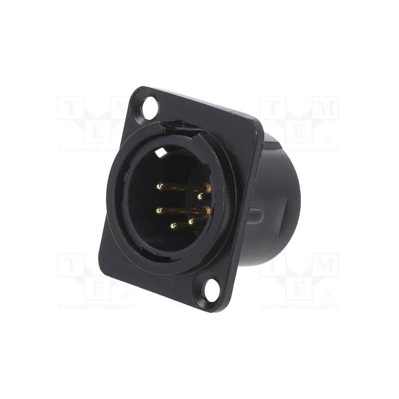 1 pcs x CLIFF - FC61955 - Socket, XLR, male, PIN: 5, soldering, black, metal, XLR standard
