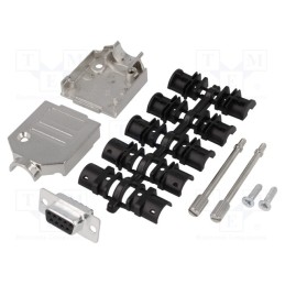 1 pcs x ENCITECH - DTZK09-DBS-K - D-Sub, PIN: 9, plug, female, soldering, for cable, black