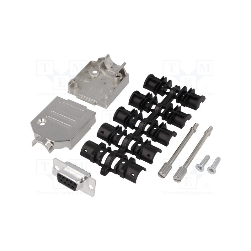 1 pcs x ENCITECH - DTZK09-DBS-K - D-Sub, PIN: 9, plug, female, soldering, for cable, black