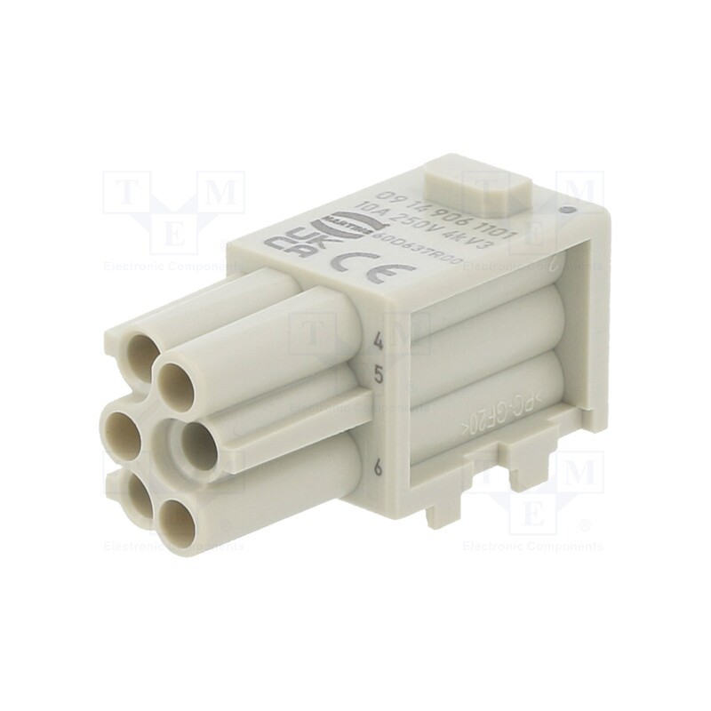 1 pcs x HARTING - 9149061101 - Connector: HDC, module, female, Han-Modular® Domino, PIN: 6