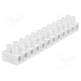 1 pcs x SIMET - 22412216 - Terminal block, screw terminal, 6mm2, 400V, 41A, ways: 12, white