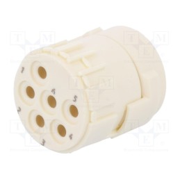 1 pcs x HARTING - 9151063101 - Connector: M23, contact insert, PIN: 6, female, crimped, 300V, 20A