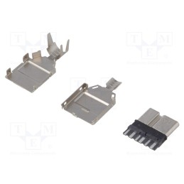 1 pcs x KEYSTONE - 957 - Plug, USB B micro, for cable, soldering, straight, USB 3.0, 1A, 30V