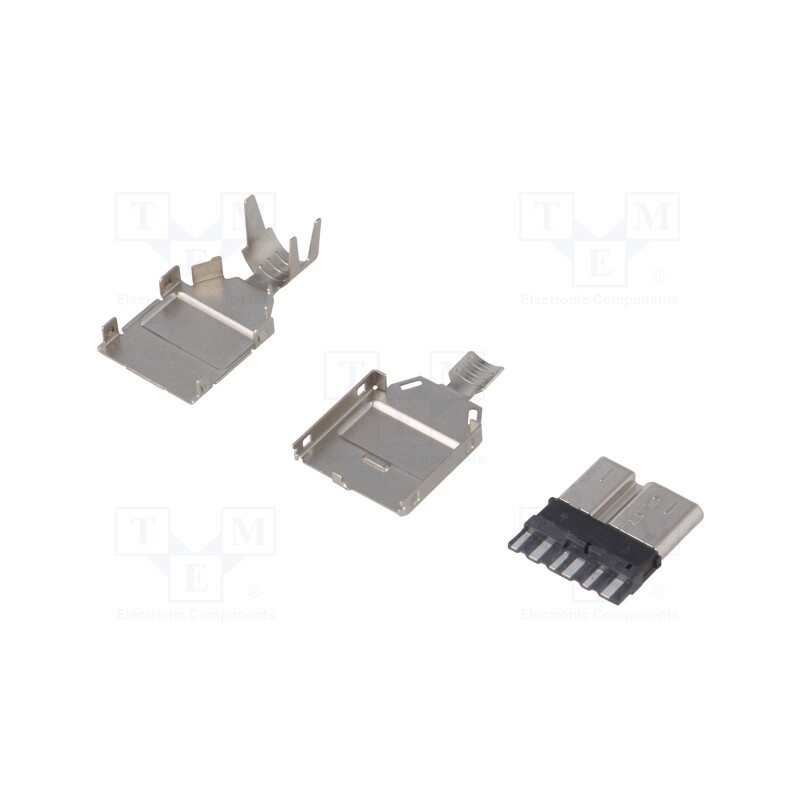 1 pcs x KEYSTONE - 957 - Plug, USB B micro, for cable, soldering, straight, USB 3.0, 1A, 30V