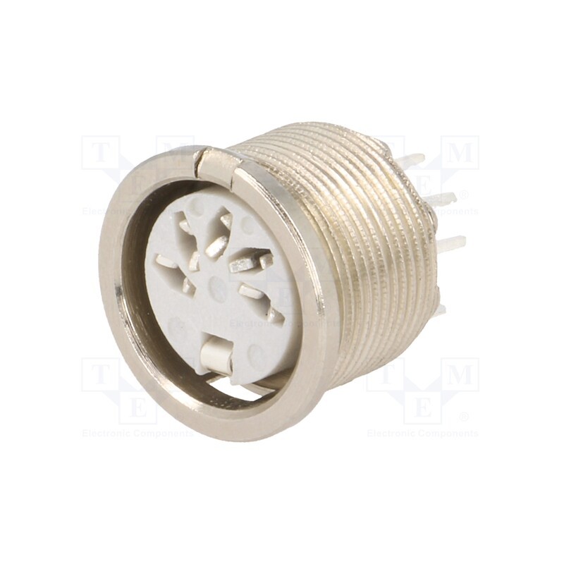 1 pcs x DELTRON - 690-0500 - Socket, DIN, female, PIN: 5, Layout: 180°, THT, 34V, 2A, silver plated