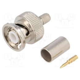 1 pcs x UNICON - 301-115-003 (BNC-50/2-H155/W15.03) - Plug, BNC, male, straight, 50Ω, H155, crimped, for cable, PTFE