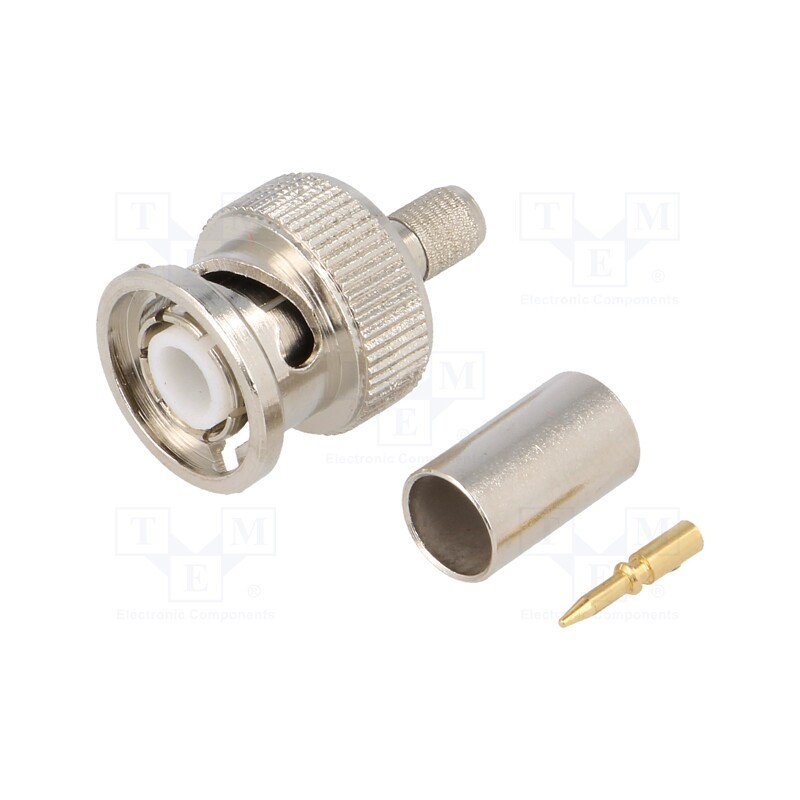 1 pcs x UNICON - 301-115-003 (BNC-50/2-H155/W15.03) - Plug, BNC, male, straight, 50Ω, H155, crimped, for cable, PTFE