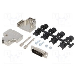 1 pcs x ENCITECH - 6355-0009-02 - D-Sub, PIN: 15, plug, male, soldering, for cable, black