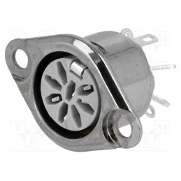 1 pcs x DELTRON - 630-0800 - Socket, DIN, female, PIN: 8, Layout: 270°, soldering, 34V, 2A, 10mΩ