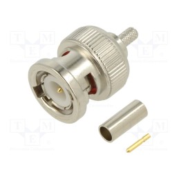 1 pcs x AMPHENOL RF - 112136 - Plug, BNC, male, straight, 50Ω, crimped, for cable, POM, gold-plated