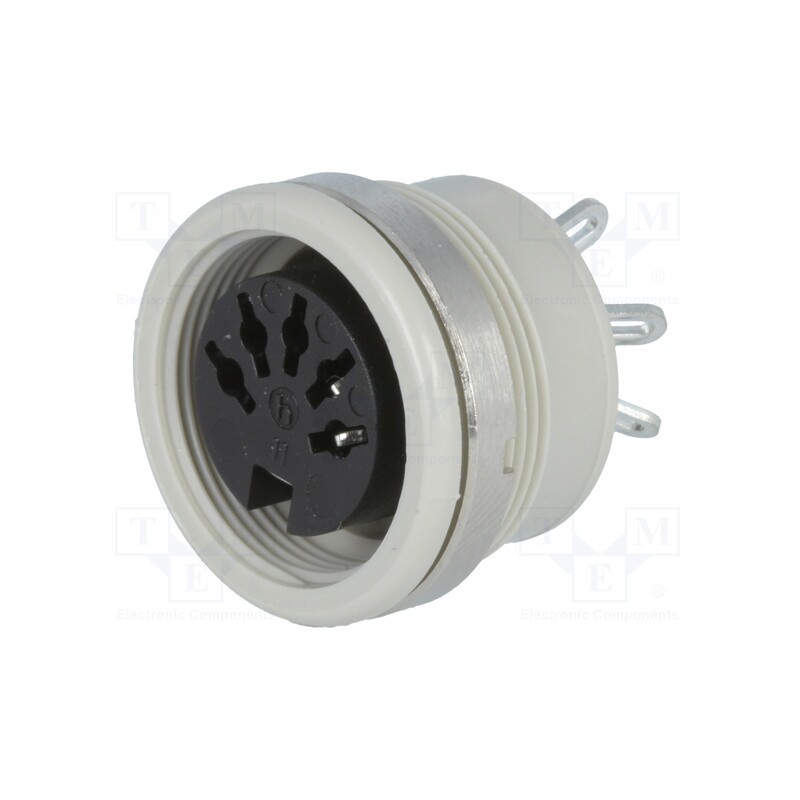 1 pcs x HIRSCHMANN - 930953517 MAB 5100 S GRAU - Socket, DIN, female, PIN: 5, Layout: 180°, soldering