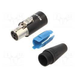 1 pcs x REAN - RT4FC-B - Plug, XLR mini, female, PIN: 4, straight, for cable, soldering, 500V