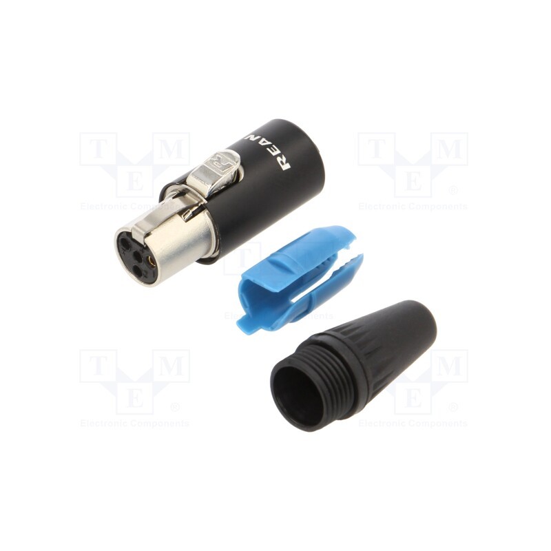 1 pcs x REAN - RT4FC-B - Plug, XLR mini, female, PIN: 4, straight, for cable, soldering, 500V