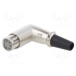 1 pcs x CLIFF - FC60955N - Plug, XLR, female, PIN: 5, angled 90°, for cable, soldering, silver