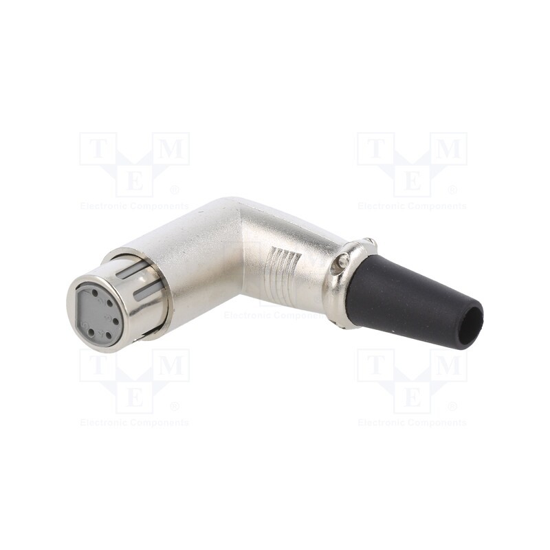 1 pcs x CLIFF - FC60955N - Plug, XLR, female, PIN: 5, angled 90°, for cable, soldering, silver
