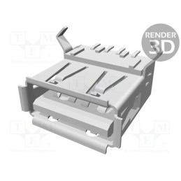 1 pcs x TE Connectivity - 292303-7 - Socket, USB A, THT, angled 90°, gold-plated