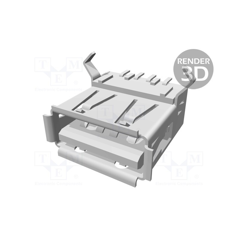 1 pcs x TE Connectivity - 292303-7 - Socket, USB A, THT, angled 90°, gold-plated