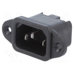 1 pcs x SCHURTER - 6162.0061 - Connector: AC supply, socket, male, 10A, 250VAC, IEC 60320, C14 (E)