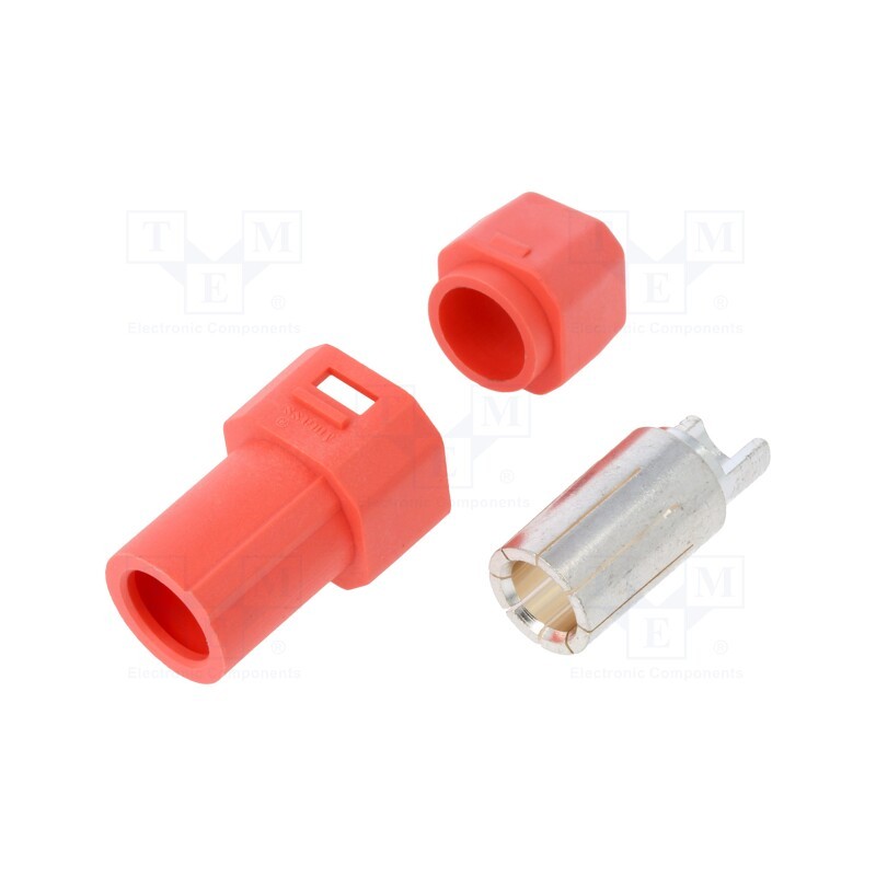 1 pcs x AMASS - AS250F RED - Plug, DC supply, AS250, female, PIN: 1, for cable, soldering, red