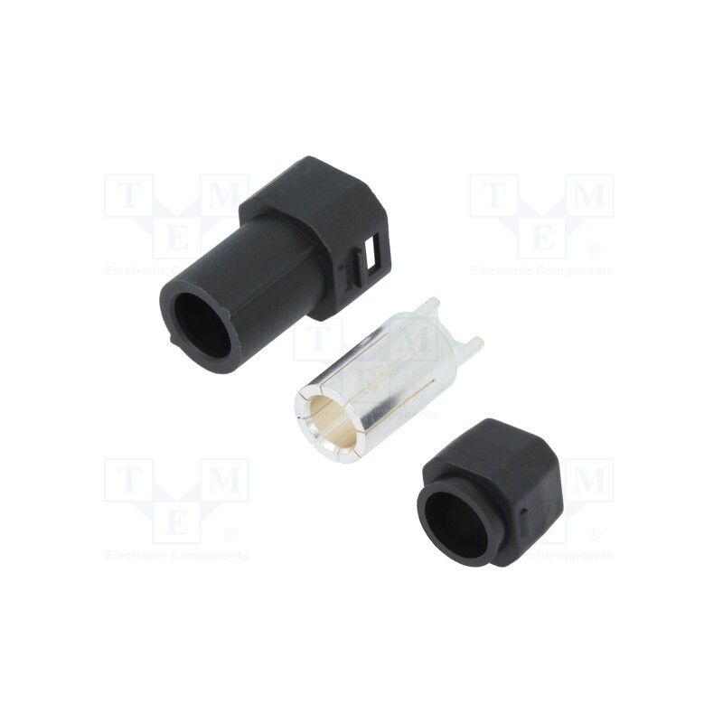 1 pcs x AMASS - AS250F BLACK - Plug, DC supply, AS250, female, PIN: 1, for cable, soldering, black