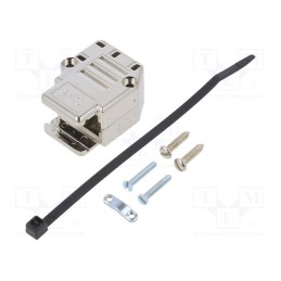 1 pcs x Amphenol Communications Solutions - 863093C09MLF - Angled 90°,straight, Locking: screws, black, Kit: complete shell