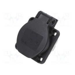 1 pcs x PCE - 105-0S - Connector: AC supply, socket, 2P+PE, 250VAC, 16A, black, PIN: 3, IP54
