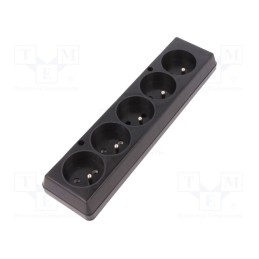 1 pcs x JONEX - 5907570006454 - Connector: AC supply, female, splitter, 2P+PE, 250VAC, 16A, black