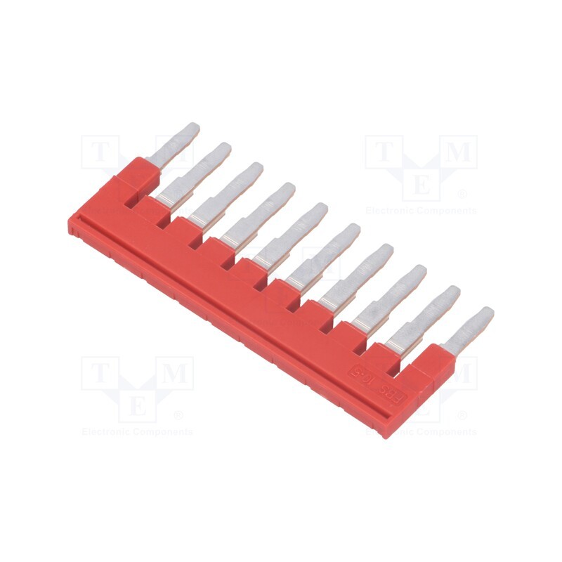 1 pcs x PHOENIX CONTACT - FBS 10-5 3030213 - Comb bridge, ways: 10, red, Width: 5mm, UL94V-0