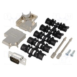 1 pcs x ENCITECH - D45ZK09-DMP-K - D-Sub, PIN: 9, plug, male, soldering, for cable, black