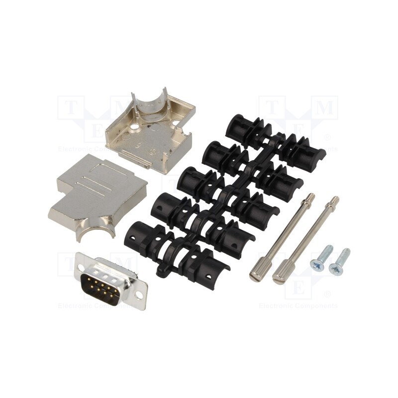 1 pcs x ENCITECH - D45ZK09-DMP-K - D-Sub, PIN: 9, plug, male, soldering, for cable, black