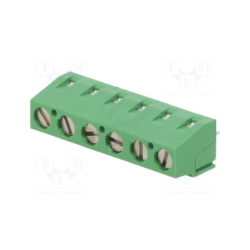 1 pcs x TE Connectivity - 282837-6 - PCB terminal block, angled 90°, 5.08mm, ways: 6, on PCBs, terminal