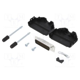 1 pcs x Amphenol Communications Solutions - L17DPPK25-BK+L717SDB25P - D-Sub, PIN: 25, male, straight, soldering, for cable, gold