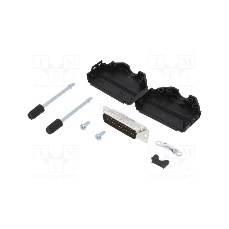 1 pcs x Amphenol Communications Solutions - L17DPPK25-BK+L717SDB25P - D-Sub, PIN: 25, male, straight, soldering, for cable, gold