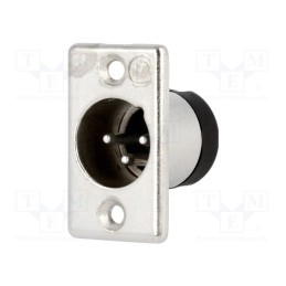 1 pcs x DELTRON - 703-0300 - Socket, XLR, male, PIN: 3, straight, soldering, Contacts: brass, 50V