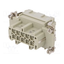 1 pcs x TE Connectivity - HE-010-FC - Connector: HDC, female, HE, PIN: 10, 10+PE, size 4, w/o contacts, 16A