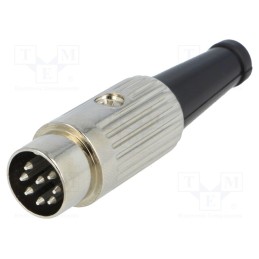 1 pcs x DELTRON - 610-0800 - Plug, DIN, male, PIN: 8, Layout: 270°, straight, for cable, soldering